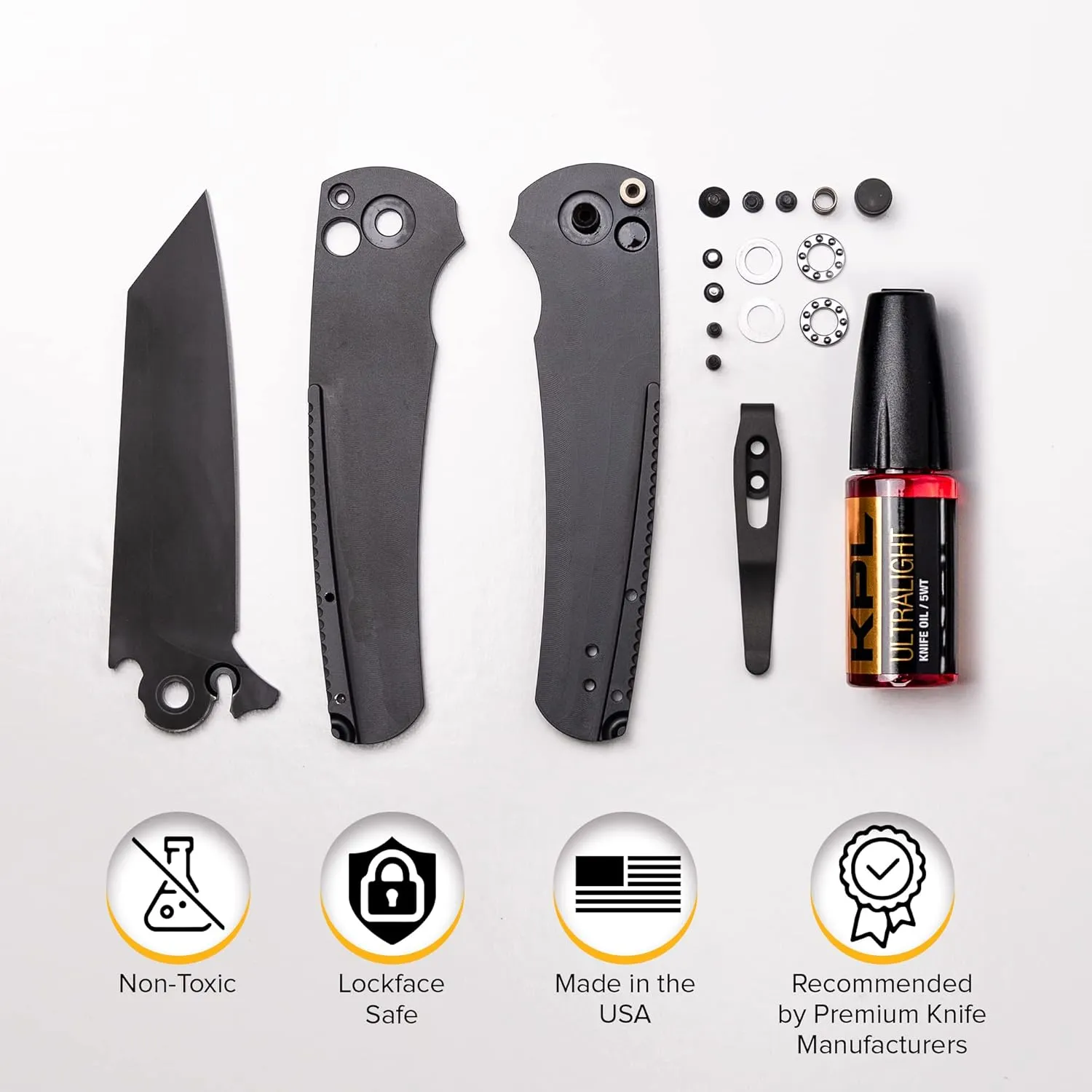 KNIFE PIVOT LUBE Ultralight Knife Oil for Blades, Synthetic Pocket Knife Lubricant, Knife Honing Oil for Cleaning Knives, Knife Oil Lubricant for Blade Care, Precision Knife Oiler Bottle (5 Weight)