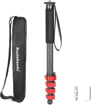 Koolehaoda Camera Monopod Carbon Fiber Photography Monopod ∅28mm Tube 5-Section 65in Height Lightweight & Portable Camera Unipod Stick, for Cameras Canon, Nikon & Sony Mirrorless & DSLR