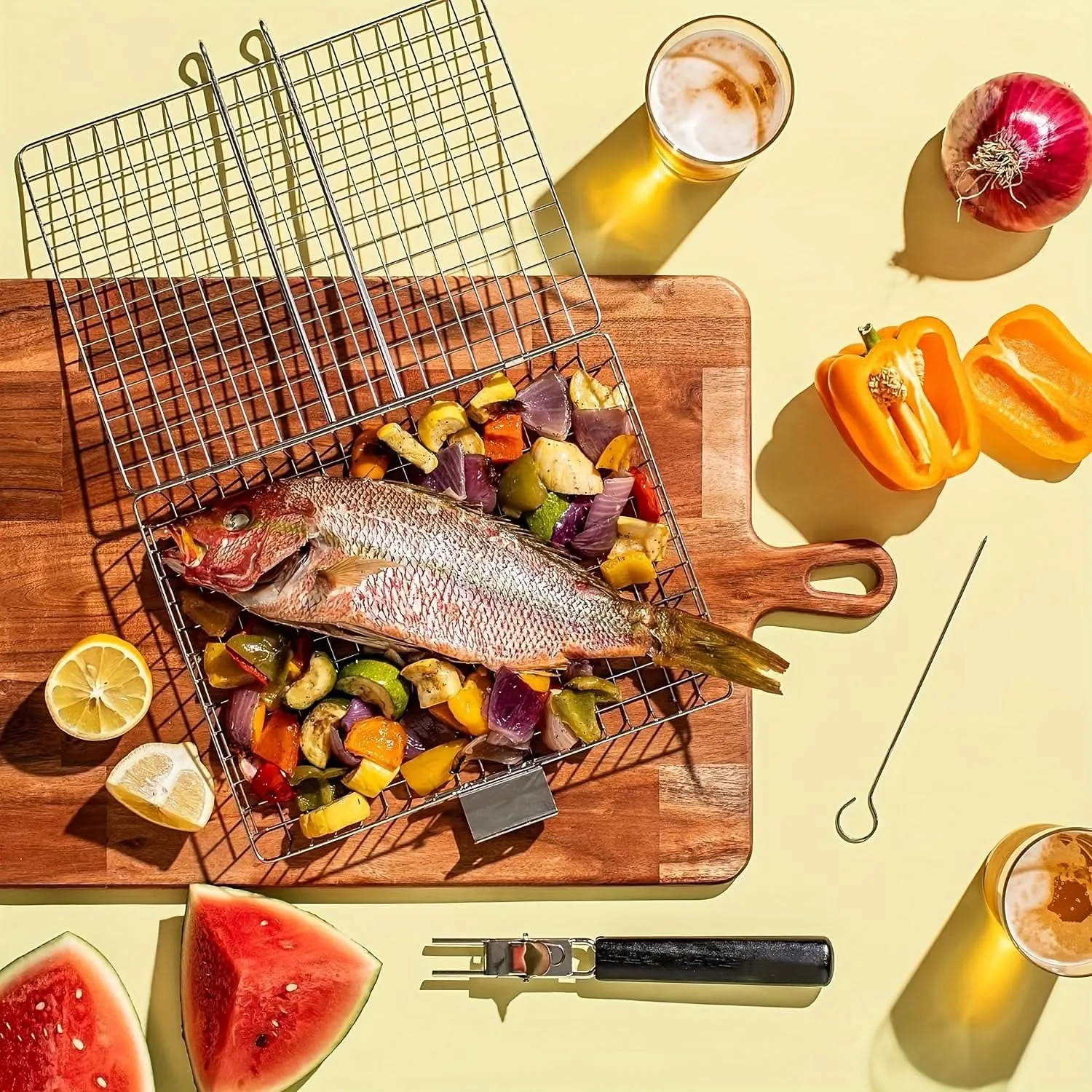 Large Folding Grill Basket for BBQ