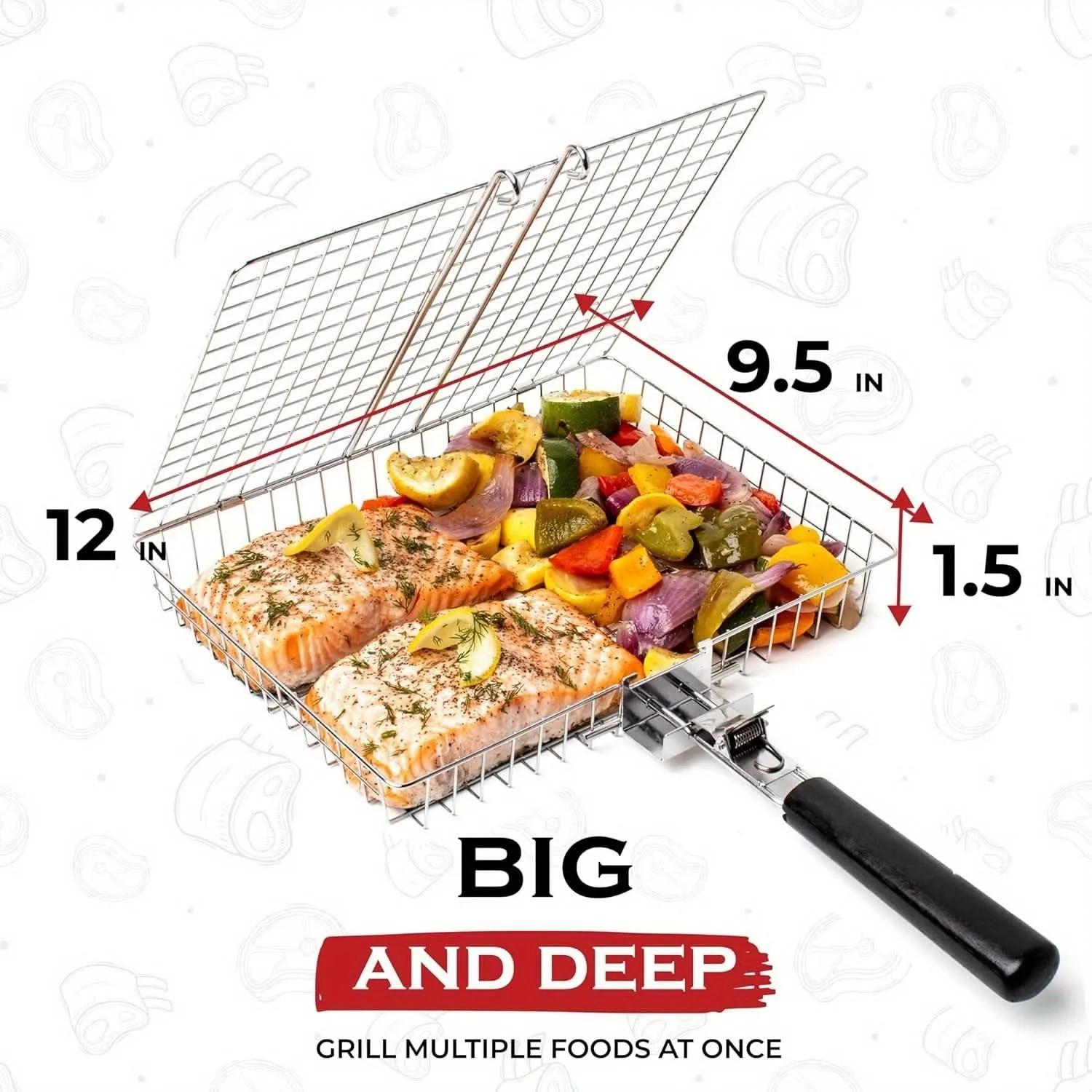 Large Folding Grill Basket for BBQ