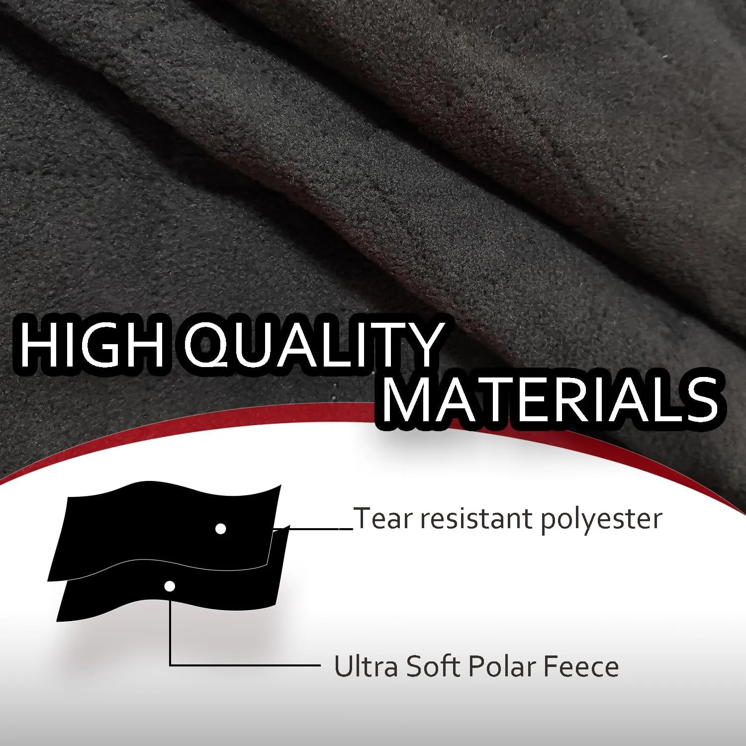 Large Outdoor Blanket Waterproof Quilted,Thick Warm Fleece Blanket for Stadium Camping Picnics Beaches Pets Sports - Sandproof Windproof Washable Portable - Black