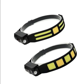 LED Headlamp Rechargeable, 230° Wide Beam Head Lamp, 10Mode Headlamps for Kids Adults, Headlamp Flashlight with Red Light and Motion Sensor, Head Lights for Forehead Running Camping(Ch-61055siliconehe