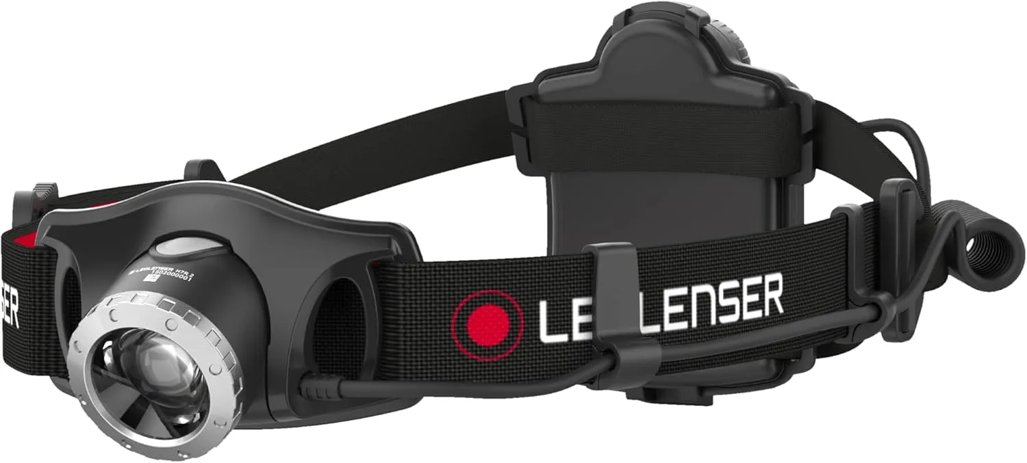 Ledlenser, H7R.2 Rechargeable Headlamp, High Power LED, 300 Lumens, Hands-Free Light for Outdoor Use, Home, Camping, Black
