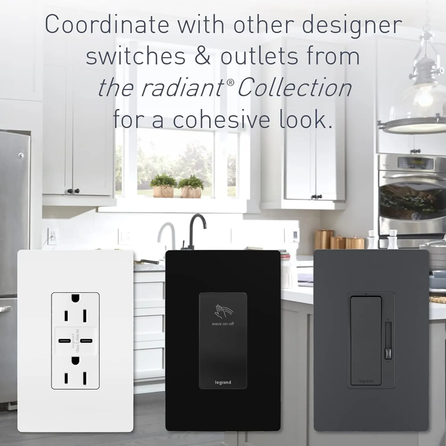 Legrand radiant NTL873BKCC6 15 Amp Combination Adjustable LED Night Light and 3-Way Decorator Rocker Switch for Hallways or Kids Bedrooms, Black (1 Count)