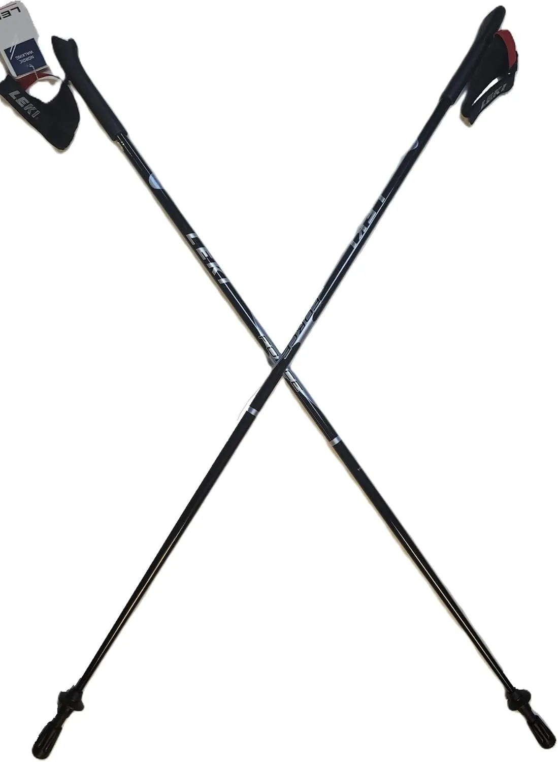 LEKI Nordic Walking Force Aluminum Walking Poles Black/Blue 115cm