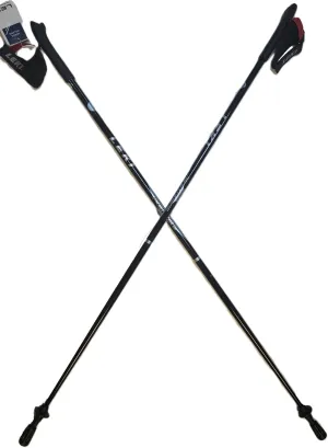LEKI Nordic Walking Force Aluminum Walking Poles Black/Blue 115cm