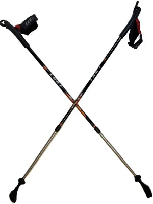 LEKI Nordic Walking Spin Black/Orange Trekking Pole 100cm-135cm