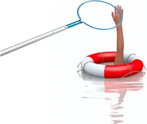 Lifesaving Pole Lightweight Pool Emergency Rescue Pole for Water Parks, Aluminum Round Emergency Hook/Telescopic Poles, Beach Special Salvage Rods for Struggling Swimmers(H 3 m/9.8 ft)