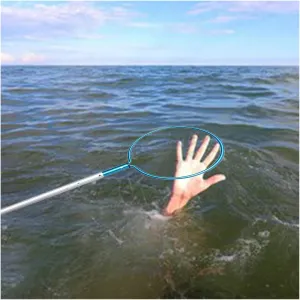 Lifesaving Pole Rescue Pole Non-Slip Handle Emergency Saving Pole, Lightweight Salvage Rods with Aluminum Telescopic Poles, Multi-use Saving Equipment for Water Parks(H 5 m/16.4 ft)