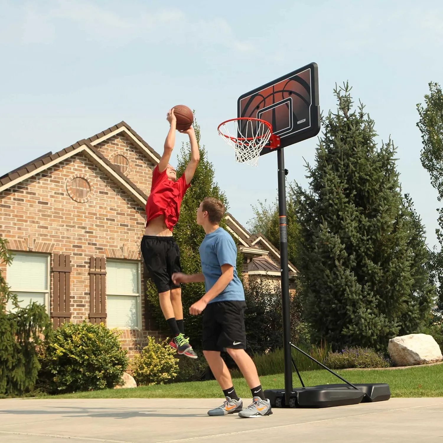 Lifetime Height Adjustable Portable Basketball System, 44 Inch Backboard