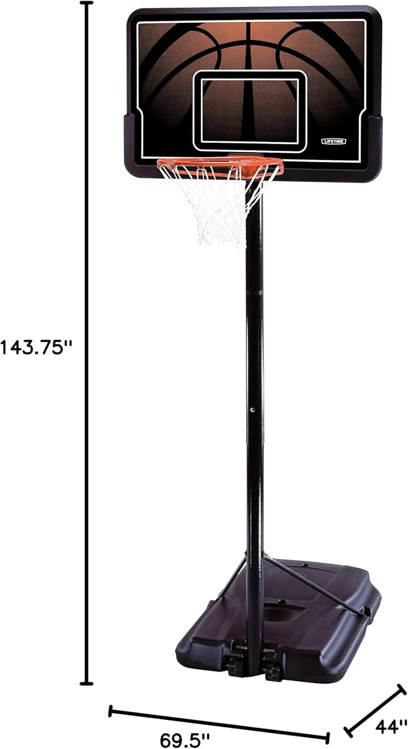 Lifetime Height Adjustable Portable Basketball System, 44 Inch Backboard