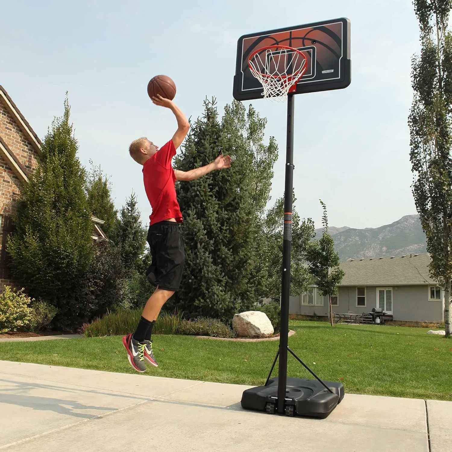 Lifetime Height Adjustable Portable Basketball System, 44 Inch Backboard