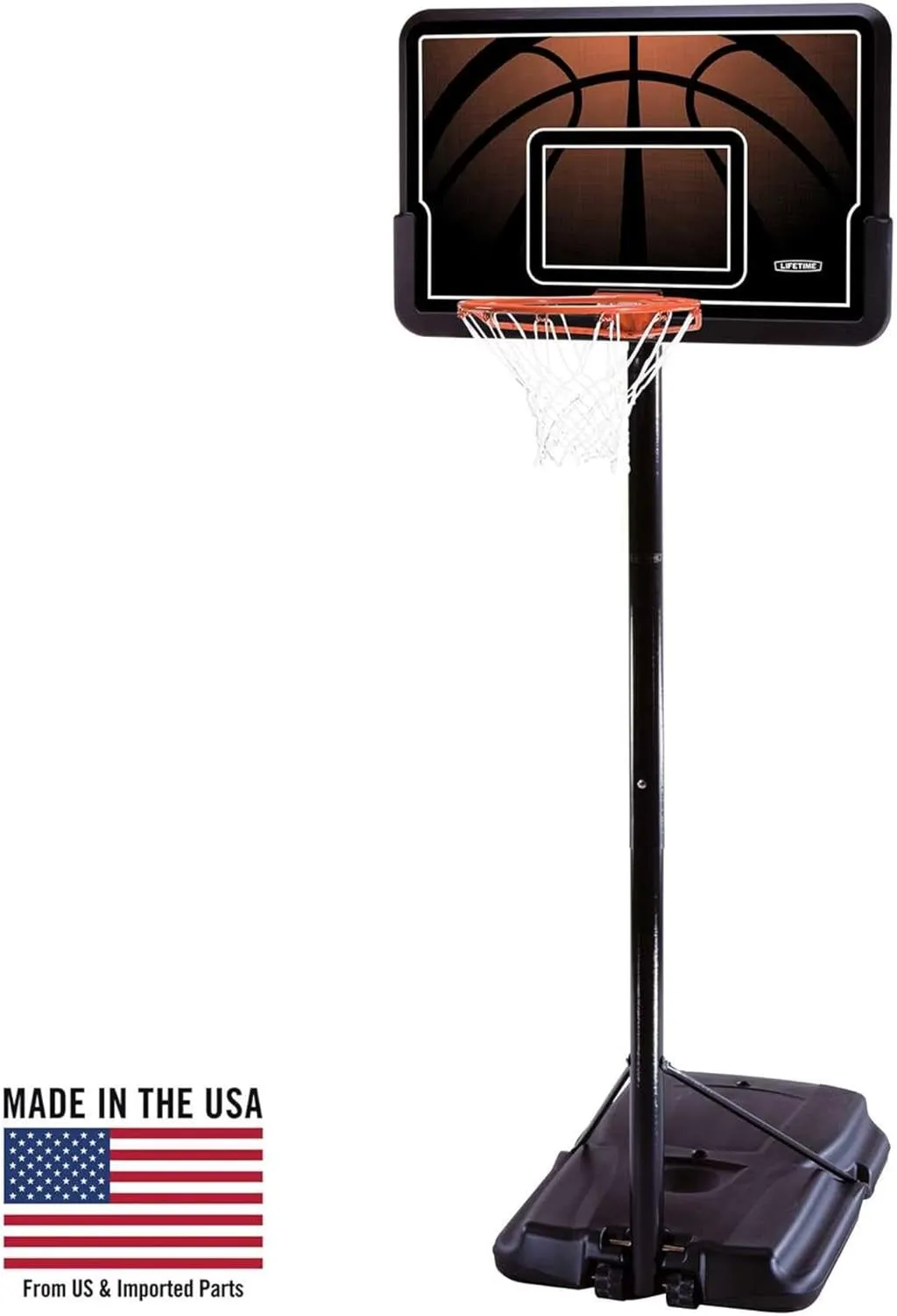 Lifetime Height Adjustable Portable Basketball System, 44 Inch Backboard