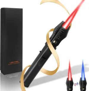 Lightsaber Torch Lighter – Butane Refillable Kitchen Torch, Adjustable Flame, Windproof Blow Torch, Safety Lock, for BBQ, Brulee, Cooking – Unique Lighter Gift for Fest(Gas Not Included)