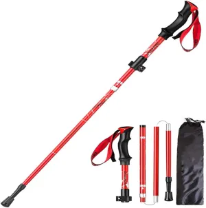 Lightweight Aluminum Adjustable Collapsible Hiking Poles-Walking Sticks with Quick Lock System -Professional Walking Poles for Men, Women (A)