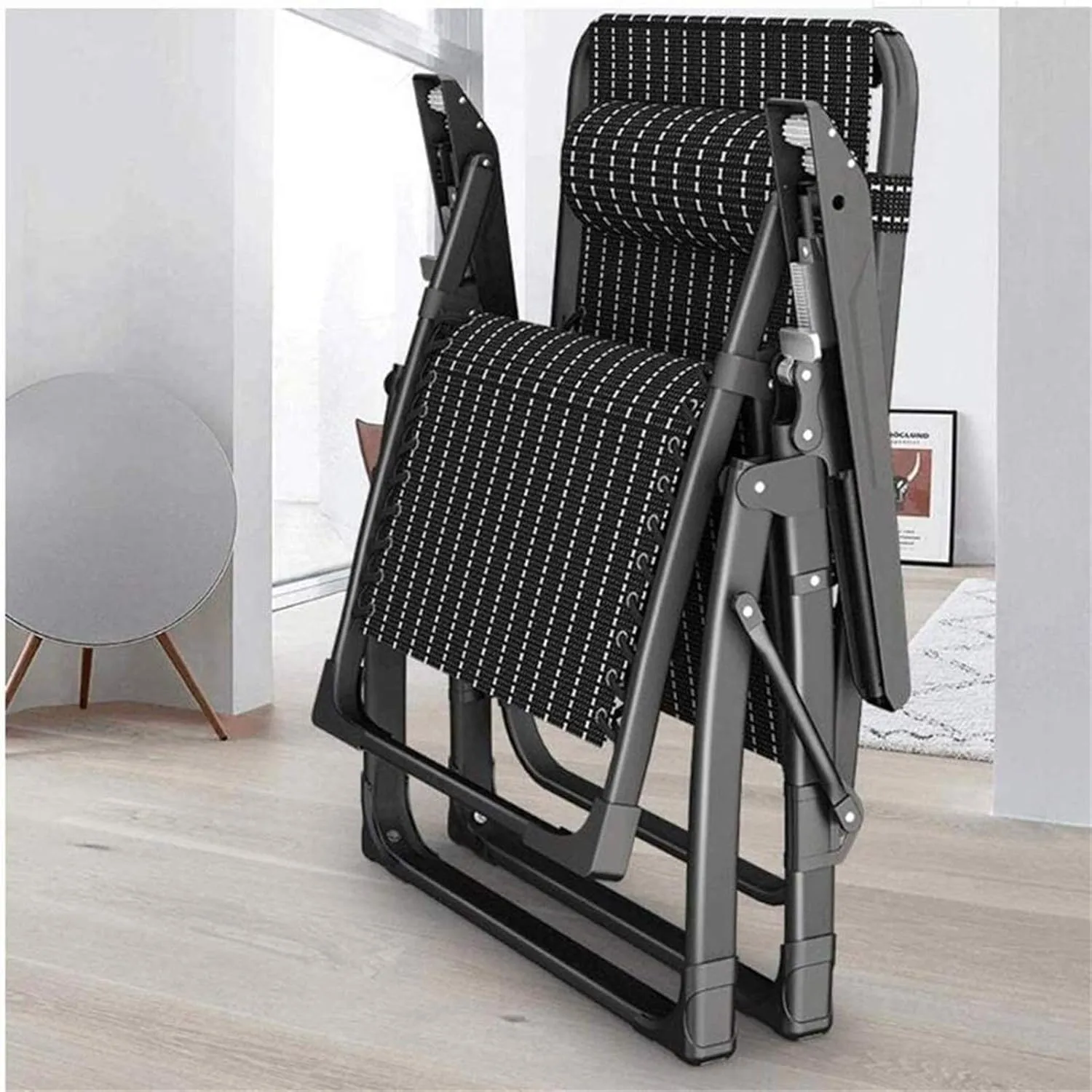 Lightweight Camping Chairs Loungers Folding Chair Foldable Sun Loungers,Adjustable Chair Balcony Recliner with Detachable Cushions Outdoor Camping Beach Chair/B
