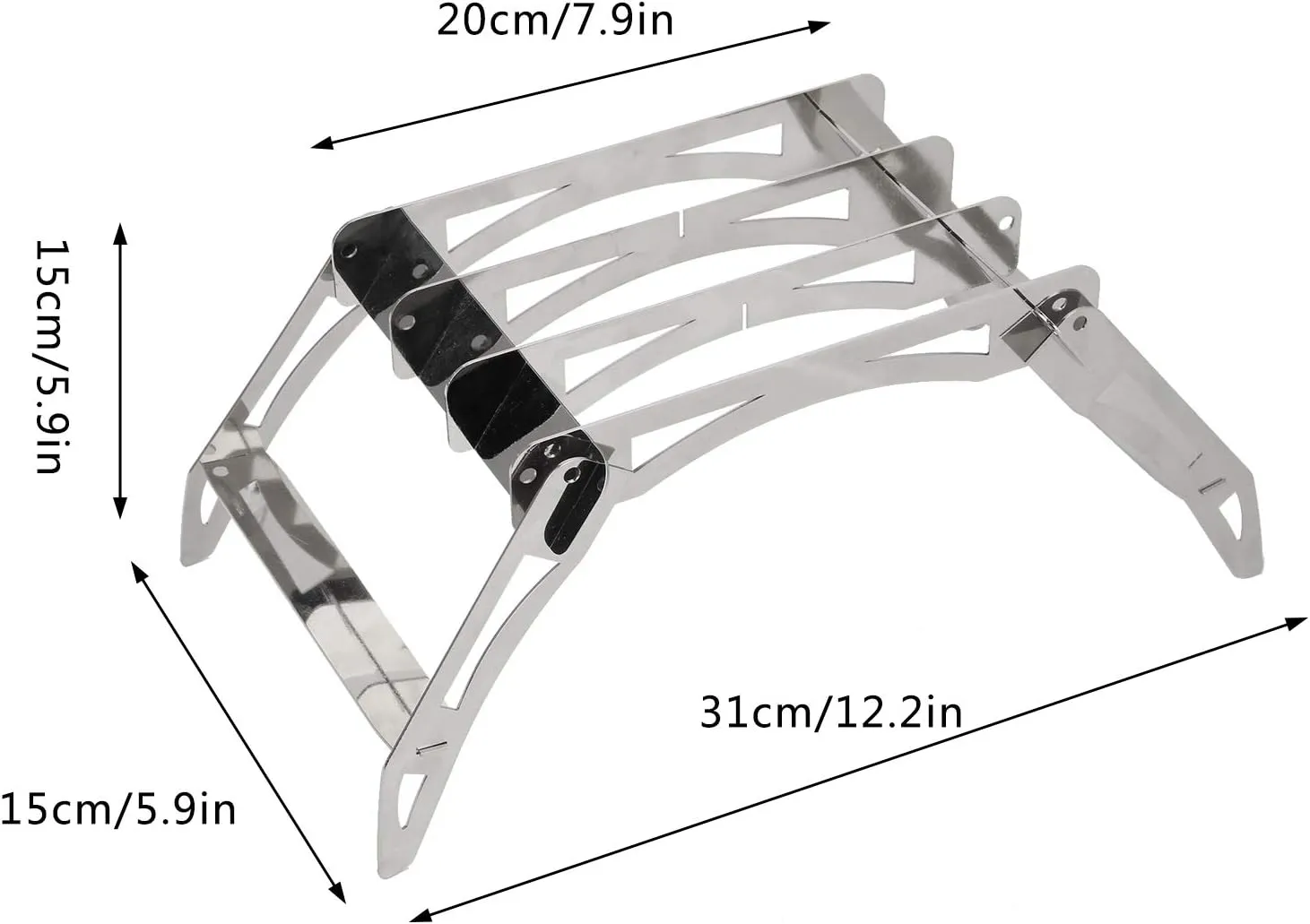 Lightweight Fire Pit Camping Grills, Stainless Steel Portable Foldable Campfire Charcoal BBQ Grill/#3