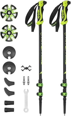 Lightweight Trekking Poles, 2 Packs of Aluminum 7075 Adjustable Trekking Poles, Powerful Shockproof Telescopic Walking Poles, Quick Adjustment Locks and Ergonomic Hand Grip Contour