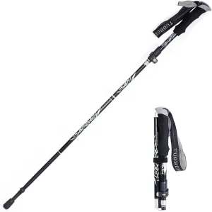 Lightweight Trekking Poles, Adjustable Length Outdoor Trekking Poles, Strong Earthquake-Resistant Trekking Poles with Soft Non-Slip Handles (Black)