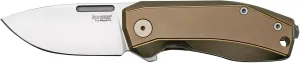 LionSTEEL NANO Titanium Frame Lock Folding Pocket Knife, Magnacut Steel Blade, Solid Handle Construction, Drop Point, Made in Italy (Bronze Titanium)