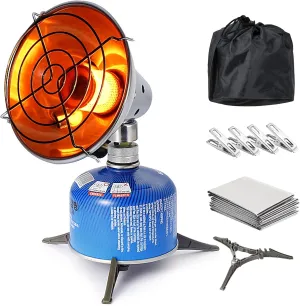 Lixada Portable Gas Camping Heater - Lightweight With Blanket and 4 Clips - Outdoor Warmer Heating Stove