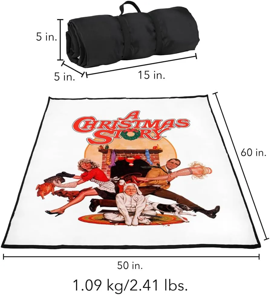 LOGOVISION A Christmas Story Picnic Outdoor Blanket, 50"x60" Poster, Foldable Blanket for Picnic, Beach, Camping, Park, Tailgate
