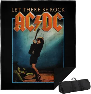 LOGOVISION ACDC Picnic Outdoor Blanket, 50"x60" Let There Be Rock, Foldable Blanket for Picnic, Beach, Camping, Park, Tailgate