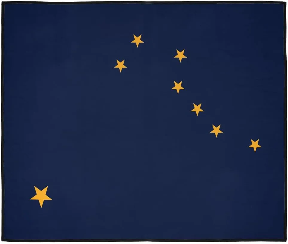 LOGOVISION Alaska Flag Picnic Outdoor Blanket, 50"x60" Foldable Blanket for Picnic, Beach, Camping, Park, Tailgate
