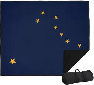 LOGOVISION Alaska Flag Picnic Outdoor Blanket, 50"x60" Foldable Blanket for Picnic, Beach, Camping, Park, Tailgate