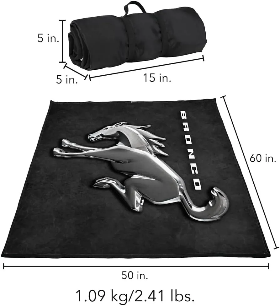LOGOVISION Ford Picnic Outdoor Blanket, 50"x60" New Bronco Headlights, Foldable Blanket for Picnic, Beach, Camping, Park, Tailgate