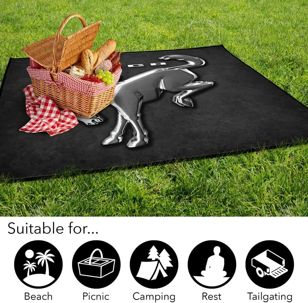 LOGOVISION Ford Picnic Outdoor Blanket, 50"x60" New Bronco Headlights, Foldable Blanket for Picnic, Beach, Camping, Park, Tailgate