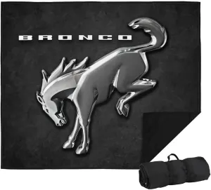 LOGOVISION Ford Picnic Outdoor Blanket, 50"x60" New Bronco Headlights, Foldable Blanket for Picnic, Beach, Camping, Park, Tailgate