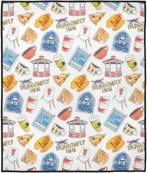 LOGOVISION Gilmore Girls Blanket, 50"x60" Dragonfly Inn and Lukes Picnic Outdoor Foldable Blanket for Picnic, Beach, Camping, Park, Tailgate