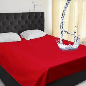 Love Red Waterproof Bed Blanket Queen Size 78'' x 82'' Splash Lightweight Reusable & Stainproof Waterproof Mat Quiet & Easy to Use Mattress Protector with Storage Bag