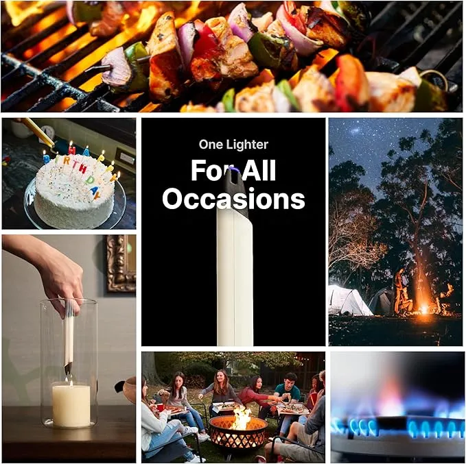 LT by USB Lighter Co - Windproof Rechargeable Electric Plasma arc Lighter in eco-Friendly Long Biodegradable Portable Enclosure Ideal for Candles, Camping, Grilling, Holidays, and Parties.