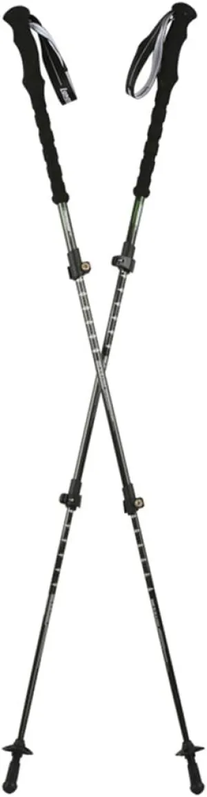 <2en> Carbon Fiber Adjustable Trekking Poles - Ultralight Lightweight Quick Lock Walking or Hiking Stick - 1 Set