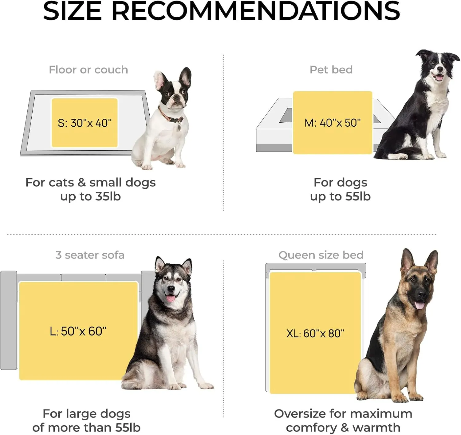 Luciphia Large Waterproof Dog Blanket for Pet Washable Liquid Proof Furniture Protector Shaggy Plush Calming Long Faux Fur Bed Cover for Couch Calming Cat Blankets for Medium, Tie-dye Grey, 60" x 80"