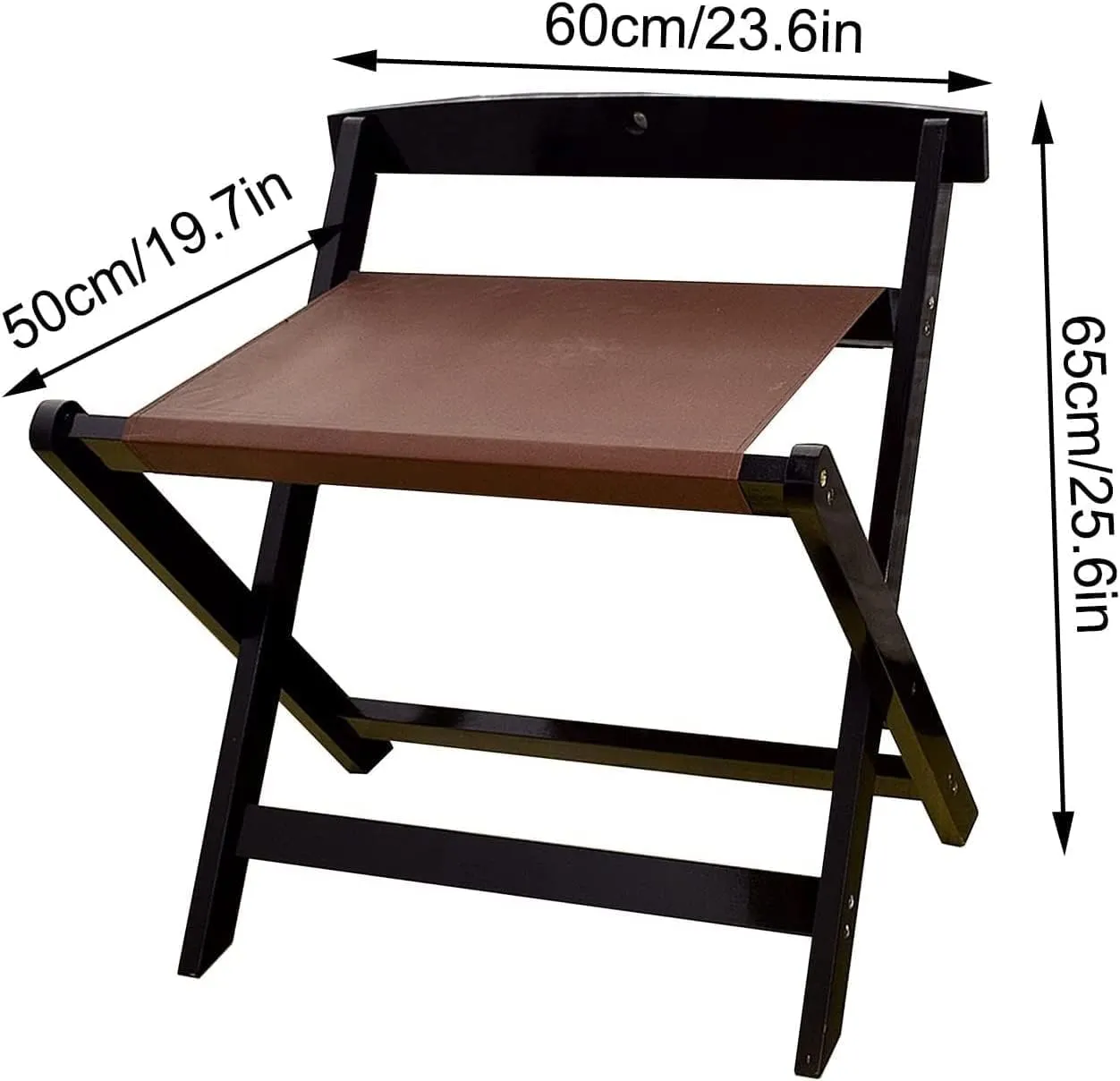 Luggage Rack 2 Pack Guest Rooms Luggage Rack, Folding Hotel Luggage Rack, With Cloth Solid Wood Travel Bag Rack, For Home Bedroom Guest Room, 60X50X65Cm ( Color : Brown )