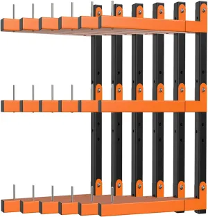 Lumber Storage Rack,Upgrade Folding Lumber Rack Wall Mount, Heavy Duty Metal 9 Level Wood Storage Rack for Garage