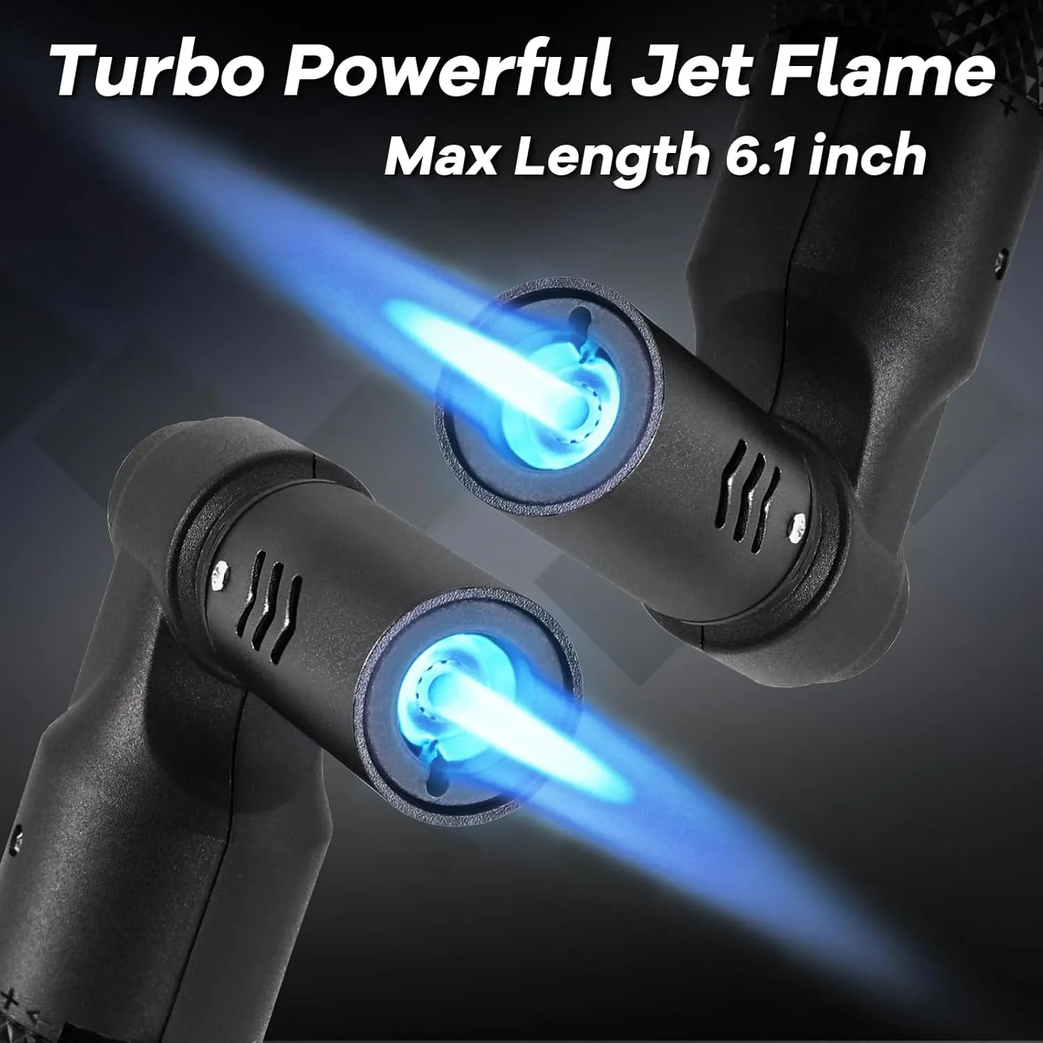 Luxgaze 4 Pack Butane Torch Lighters Refillable Jet Flame Portable Butane Torch Mini Refillable Windproof Lighters for Camping Baking Culinary Soldering Cooking Welding BBQ Grill(Gas not Included)