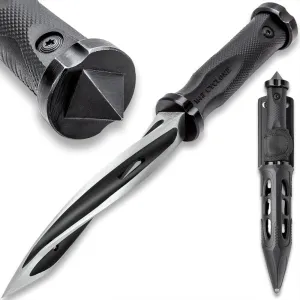 M48 Spiral Boot Knife | 5 3/4" Tri-Edged Cast Stainless Steel Blade | Vortec Belt Sheath Included | Glass Breaker Pommel | Durable Ergonomic Handle | 10 1/2" Overall