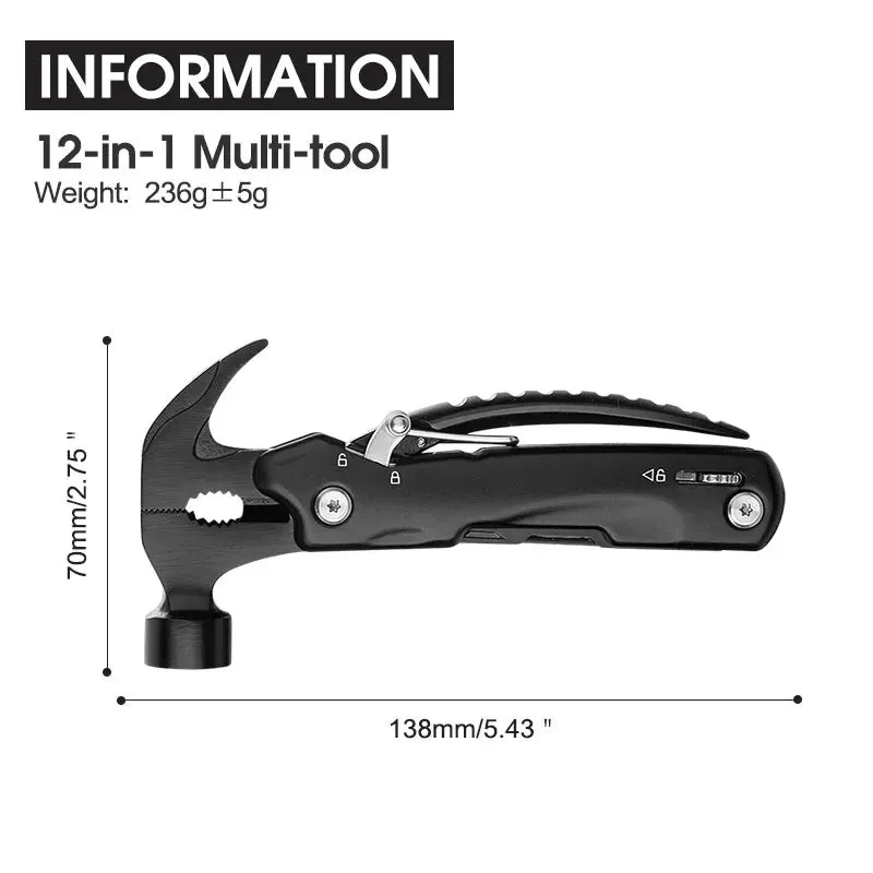 MAARTEN 12-in-1 Multi-Tool Hammer – Ideal Gift for Outdoor & DIY Enthusiasts