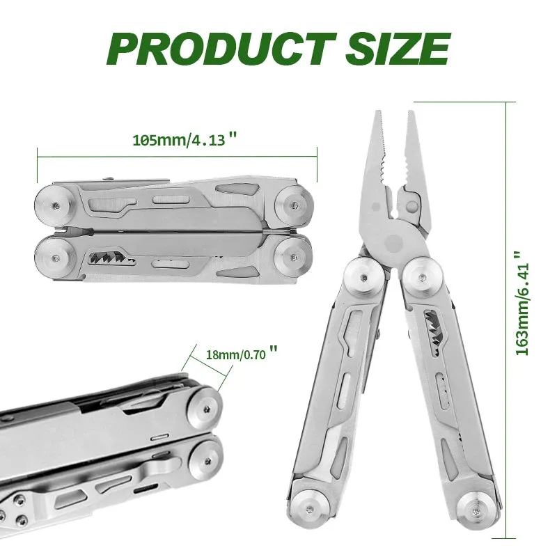 MAARTEN 12-in-1 Multitool Pliers for Camping & Survival