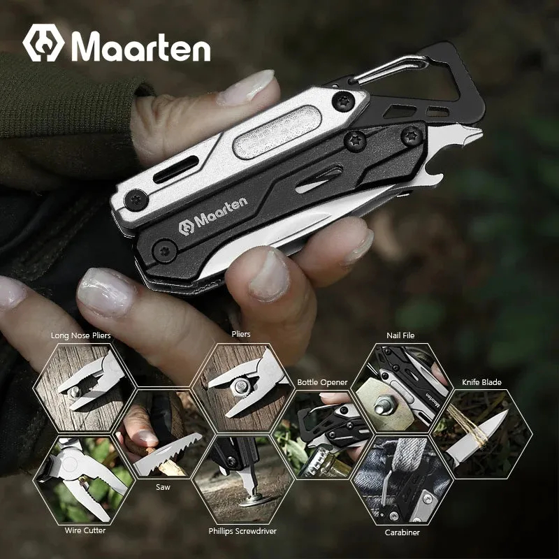 MAARTEN 9-in-1 Stainless Steel Multitool with Self-Locking Pliers
