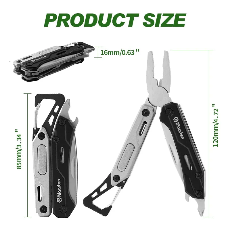 MAARTEN 9-in-1 Stainless Steel Multitool with Self-Locking Pliers