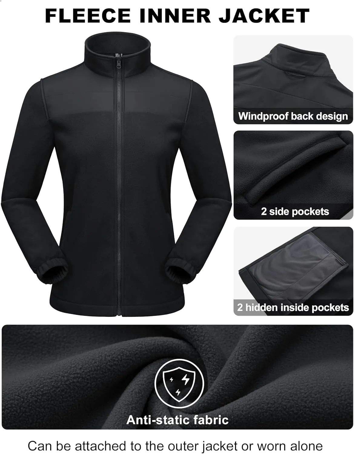 MAGCOMSEN Women's 3 in 1 Ski Jacket Water Resistant Winter Snow Coat Warm Fleece Lined Windproof Hiking Rain Outwear