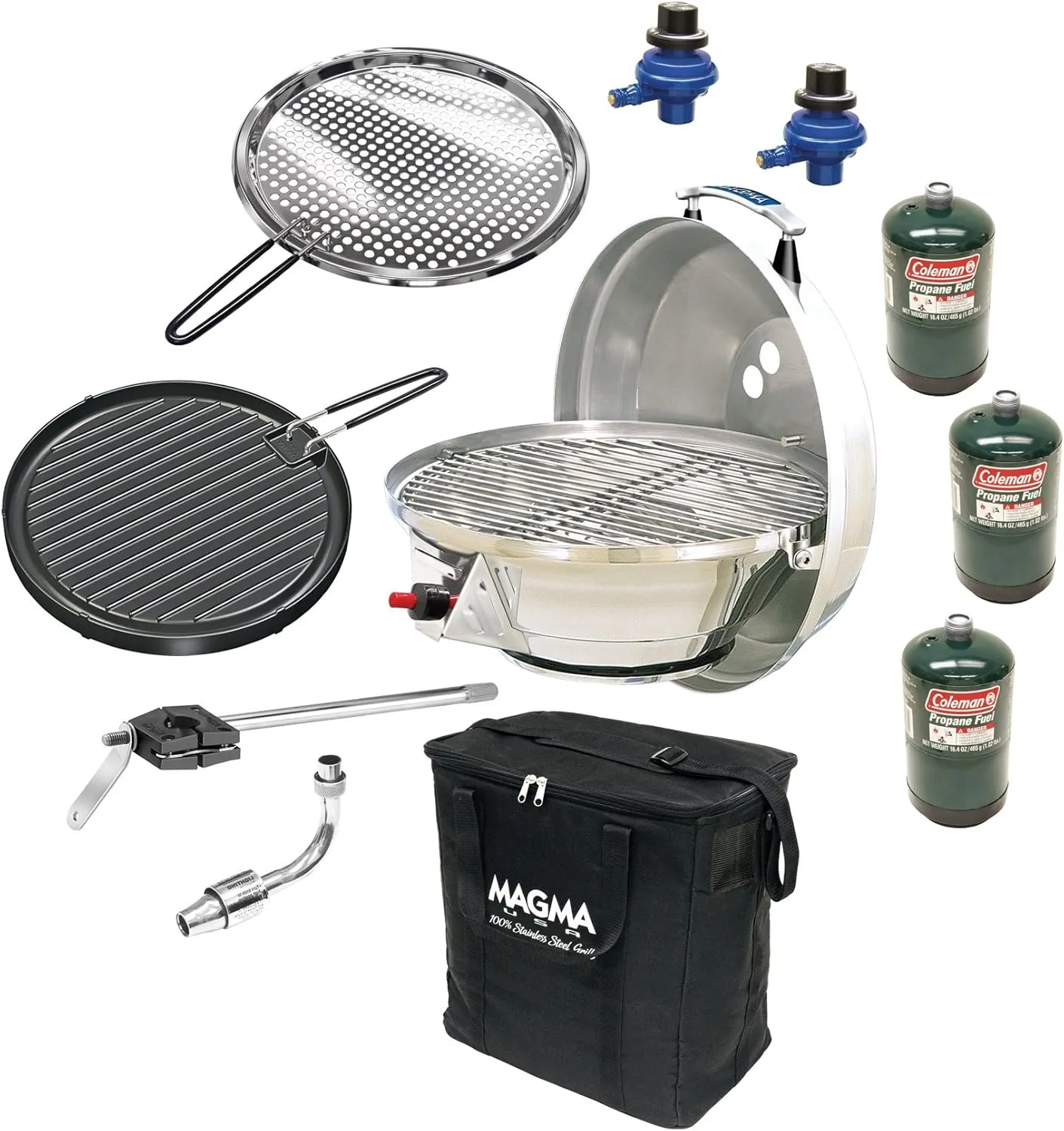 Magma Products, Original Size Marine Kettle Gas Grill, A10-205 & Products, Padded Carrying/Storage Case for Marine Kettles, A10-991, Black, One Size