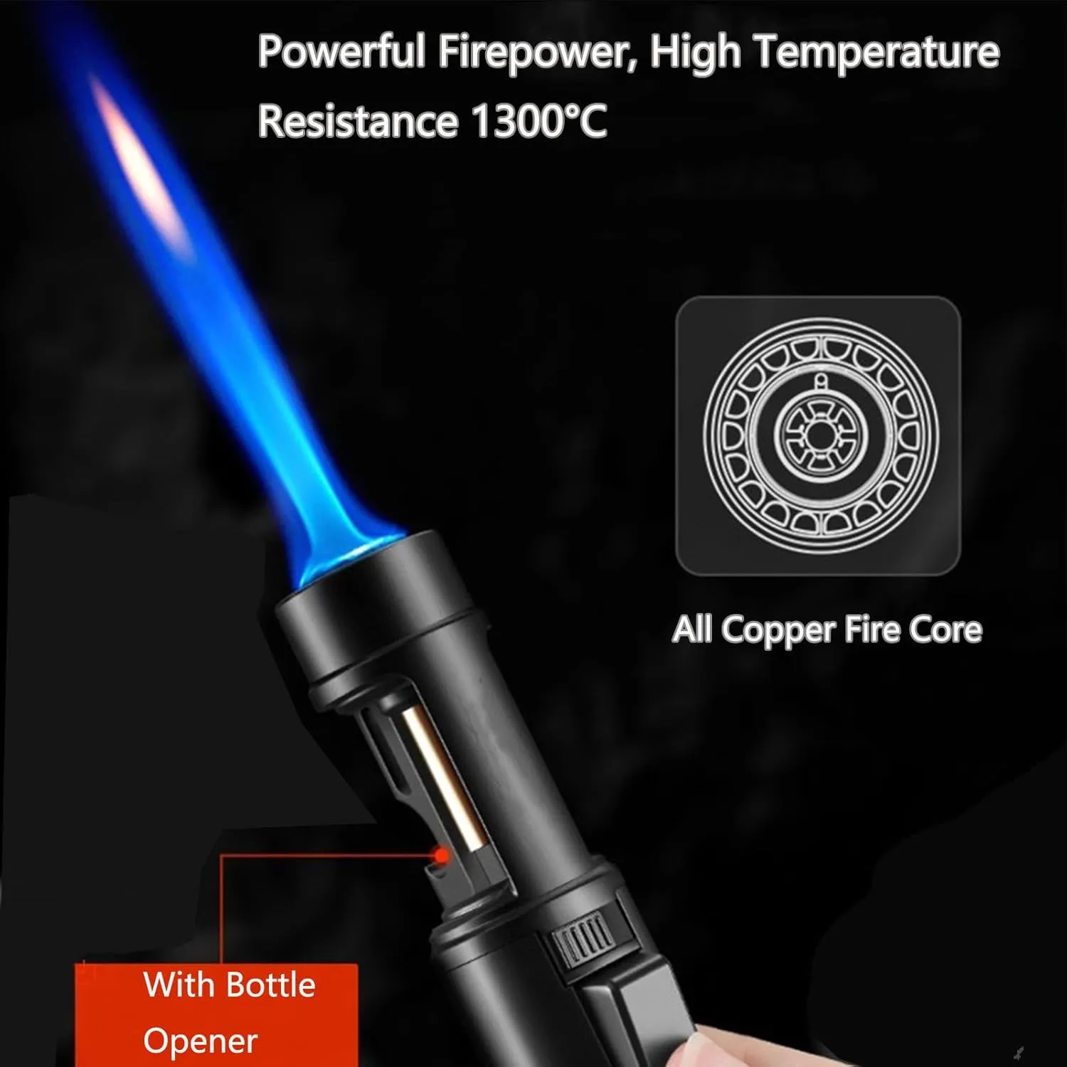 MATISUN Airbrush Windproof Lighter, 2025New Petrichor Airbrush Windproof Lighter, Adjustable Flame Size, Airbrush Lighter with Bottle Opener