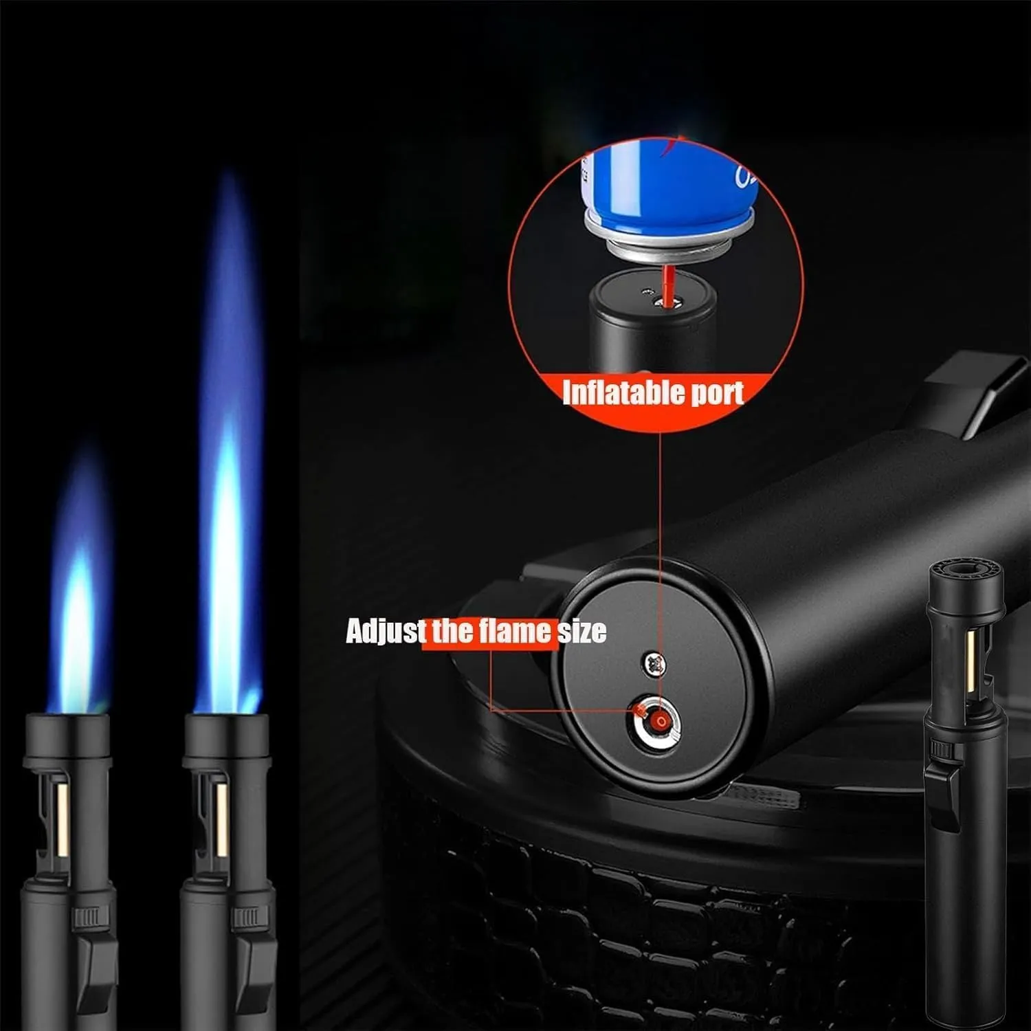 MATISUN Airbrush Windproof Lighter, 2025New Petrichor Airbrush Windproof Lighter, Adjustable Flame Size, Airbrush Lighter with Bottle Opener