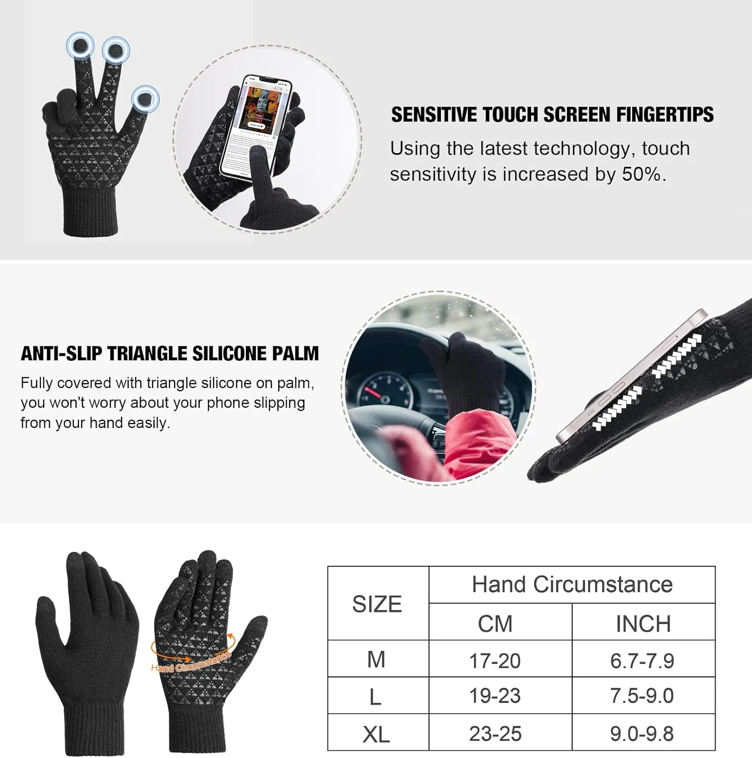 MELASA LED Beanie Cap with Light Winter Gloves Set for Men Women, USB Rechargeable Headlamp Knit Hats, Touchscreen Fleece Lined Warm Gloves, Gifts for Men Dad Husband